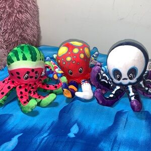 Pop Soft Colorful Plush Octopus Set
